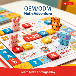Jeu de société numérique pliable personnalisé fait main, avec pièces de jeu, pour enfants, <span class=keywords><strong>petit</strong></span> jeu de mathématiques éducatif pour enfants - Product Image 1