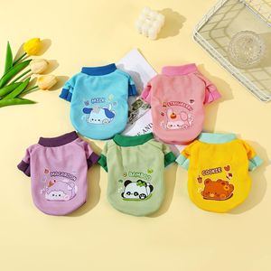 Pet Waffle Hoodie Cute Animal Print For <b>Cats</b> Dogs Summer Autumn Winter <b>Clothes</b> Polyester Green Yellow Pink Purple Blue - Product Image 2