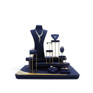 Juego de Exhibidores de Joyería de Lujo Shero Premium, Base de Resina con Forro de Microfibra, Color Personalizado para Anillos, Pulseras y Collares - Product Image 1