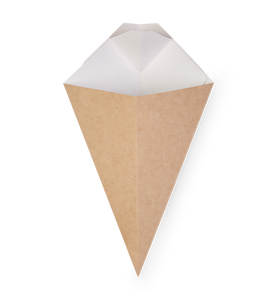 Cône en papier kraft écologique taille L pour vente en gros, sûr pour les aliments, compostable, jetable, avec logo personnalisé - Product Image 2