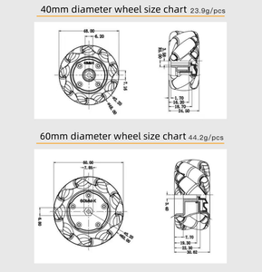 Rodas omnidirecionais mecanum, rodas inteligentes para robô carro - Product Image 5