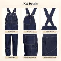 Salopette de travail en jean durable pour homme, en coton de poids moyen, idéale pour une tenue de chantier tout au long de la journée