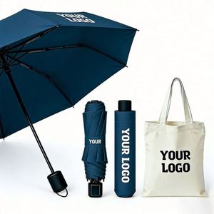 Parapluie pliable 3 sections UV portable, nouveau design OEM, logo personnalisé, idéal pour cadeaux d'affaires promotionnels en gros - Product Image 1