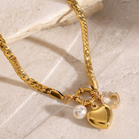 Nouveau Style Lettre Charme Pendentif En Acier Inoxydable Collier Perle Diy Pendentif 18k Pvd Enduit De Mode Bijoux Collier Cadeau