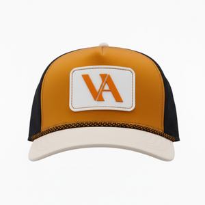 หมวกแก๊ปตาข่ายแบบกำหนดเอง OEM พร้อมโลโก้ 5 แผง ปีกโค้งเล็กน้อย แบบ Snapback ป้ายยางกันน้ำ หมวกกอล์ฟ - Product Image 2