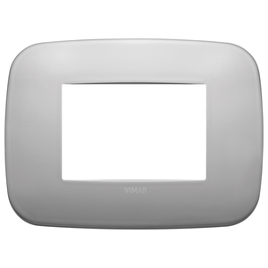 Vimar Placca Round 3M Nickel Matt 12.75x9.5x1.62 <b>Door</b> <b>Plate</b> - Product Image 1