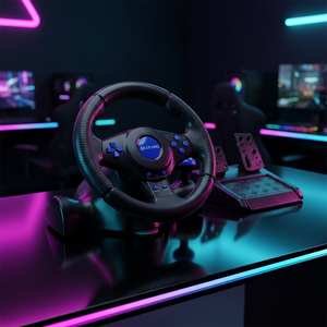 Volante da Corsa 7-in-1 con Motore a Vibrazione e Pulsanti Programmabili, Rotazione 180° per PC/Switch/<span class=keywords><strong>P</strong></span> 4/<span class=keywords><strong>P</strong></span> 3/<span class=keywords><strong>X</strong></span>-ONE/<span class=keywords><strong>X</strong></span>-360/Android - Product Image 1