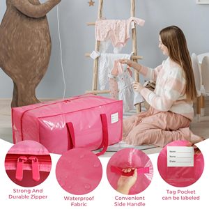 Sacs de rangement transparents extra larges, en PP tissé, robustes, rouge et blanc, pour déménagement, vêtements et articles de salon - Product Image 2