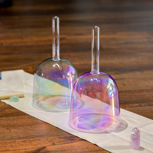 ÉXITO Crystal Soul Cuenco <span class=keywords><strong>de</strong></span> cristal <span class=keywords><strong>de</strong></span> cuarzo <span class=keywords><strong>de</strong></span> mano 432Hz Luz cósmica Sonido Curación Alquimia Mango Cuenco para cantar - Product Image 1