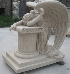 Надгробный памятник в европейском стиле из мрамора, статуя ангела, надгробие в форме сердца, скульптура - Product Image 6