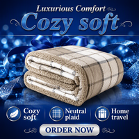 Plaid de luxe en polaire Sherpa antistatique 100 % polyester, double face, épais, chaud, en flanelle, réversible, doux et moelleux, pour canapé, lit, maison et voyage