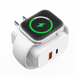 Chargeur mural <span class=keywords><strong>3</strong></span> en 1 PD 20W QC 18W double port avec charge magnétique sans fil pour montre, puce IC intelligente pour accessoires de produits intelligents - Product Image 1