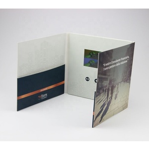 Qualité de luxe personnalisé <span class=keywords><strong>4</strong></span>.3 pouces 5 pouces écran LCD TFT électronique livret vidéo Invitation mouvement vidéo livre carte d'or - Product Image 3