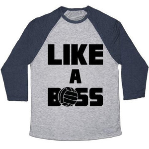 เสื้อยืดเบสบอลแบบทรีเบลนด์สำหรับทุกเพศ รุ่น Like a Boss - Product Image 4