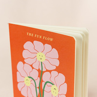 Personnalisable Voiture Ligne Étudiant Carnets Avec Coin Rond Orange trois Rose fleur Cahier En Gros Pour Original