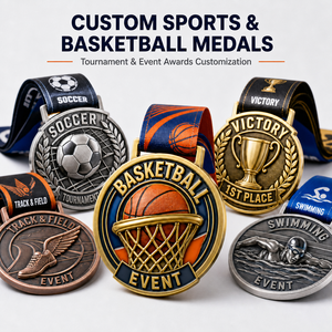 Medallas de Campeonato de Baloncesto Moldeadas en 3D, Medallones Deportivos de Metal Pesado con Doble Recubrimiento y Logotipo Personalizado - Product Image 1