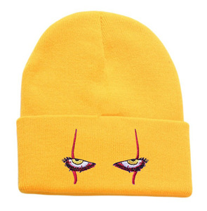 Pennywise Horror Clown Eyes Chapeau tricoté brodé Laine chaude <span class=keywords><strong>Chaire</strong></span> Style Hip Hop Caractéristique commune du tissu - Product Image 3