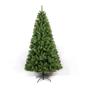 Pohon Natal buatan kustom pabrik ukuran populer 180cm 210cm dengan dudukan logam
