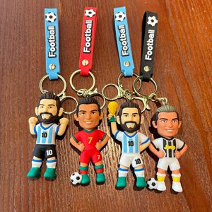 CartoonCristiano Ronaldo Football <b>Star</b> PVC Keychain Plastic Pendant for Book Bag Couple Car <b>Keys</b> Hanging Gifts - Product Image 1
