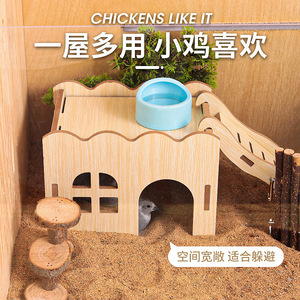 Casa de Madera para Mascotas, Villa Rectangular Multifuncional para Pollos, Tamaño Pequeño - Product Image 1