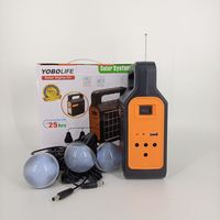 Intégrez le système d'éclairage solaire portatif de lampes de la boîte LED de CC de panneau solaire avec Mp3 Bluetooth FM
