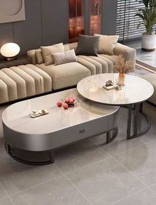 Modern Luxury Living Room <strong>Coffee</strong> <strong>Table</strong> Rock Slab <strong>Oval</strong> Shaped High-End Furniture - Product Image 5