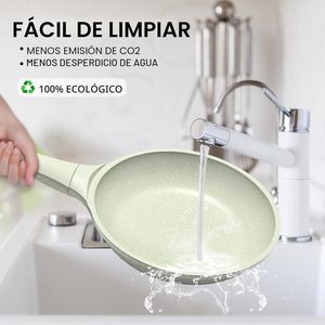 Sartén Antiadherente de 20 cm con Tapa de Vidrio, Revestimiento de Granito 100% Libre de BPA, Apta para Estufas de Inducción, Gas y Eléctricas - Product Image 4