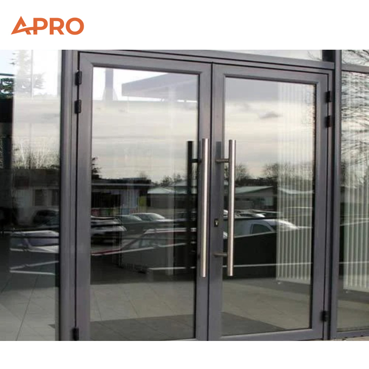 Transparent Commercial Glass Door with Frosted