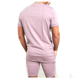 High Quality <b>Men's</b> Summer Fitness Twin <b>Sets</b> <b>Short</b> Sleeve Oversize <b>T</b>-<b>Shirts</b> Solid Pattern Quick Dry 100% Cotton Including <b>Shorts</b> - Product Image 5