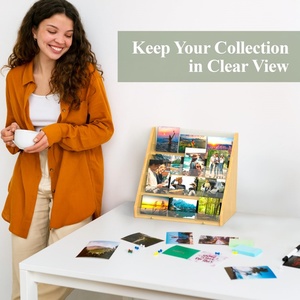 Rắn Gỗ Acrylic Bưu Thiếp Hiển Thị Đứng CD Kỷ lục Lưu Trữ Giá Máy Tính Để Bàn Tài Liệu Lưu Trữ Giá Ảnh Album Thẻ Giá - Product Image 5