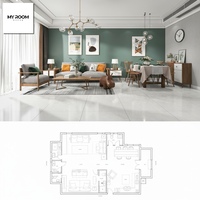 Servicio de Dibujo y Renderizado 3D de Diseño de Interiores de Sala de Estar Moderna