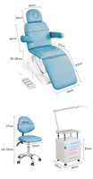 Luxe 4 moteurs Spa Salon hauteur réglable lit de beauté électrique visage cosmétique dermatologie chaise esthétique