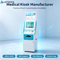 Kiosco Médico Interior Personalizado Lehua con Pantalla Dual de 21.5 Pulgadas |   Terminal de Autoregistro para Hospital, Lector de Códigos de Barras, Escáner QR, SDK Abierto
