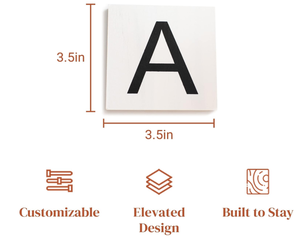 Azulejos de letras de madera sin terminar, letras de pared de crucigramas de madera para sala de estar