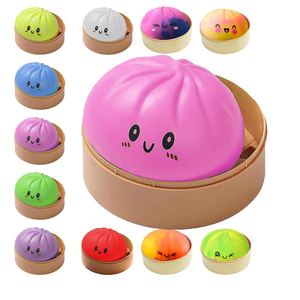 Food Steamer Stretchy Desk Toys Giant Glitter Dumpling, Colorful Dumplings Stress Balls <b>Fidget</b> Sensory Toy Dumpling Squishy Toy - Product Image 1