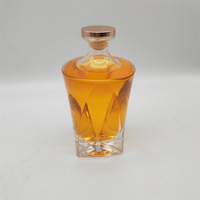 Bouteille diffuseur de parfum en verre cristal scellée au bouchon de liège de 220 ml avec un design élégant pour l'aromathérapie