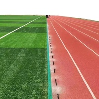 Meisen Grün-Roter Kunstrasen 20mm 25mm 30mm 35mm für Garten, Hof, Spielplatz, Outdoor, UV-beständig, Allwetter-Grünteppiche