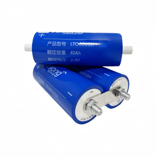 For 66160 LTO 40Ah Battery Cells 25000 Cyclelife 66x160mm Cylindrical Lithium Ion 2.3V 240A Max Current UPS Power System