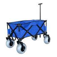 Chariot de plage et de camping pliable et étanche avec roues à ballons, chariot à main portable pour pique-nique et usage extérieur