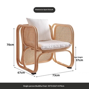 Poltrona Singola in Rattan Intrecciato Resistente per Soggiorno, <span class=keywords><strong>Balcone</strong></span>, Esterni e Sala da Pranzo - Product Image 4