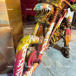 Escultura <span class=keywords><strong>de</strong></span> Robot Motociclista Punk - Diseño Personalizado Hecho a Mano, Decoración <span class=keywords><strong>de</strong></span> Jardín <span class=keywords><strong>de</strong></span> <span class=keywords><strong>Hierro</strong></span> Forjado <span class=keywords><strong>de</strong></span> Metal Pesado, Gran Escultura Artística - Product Image 4