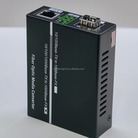 Convertisseur Fibre vers Ethernet avec 1 Emplacement SFP et 1 Port RJ45, Débit de Données 10/100/1000 Mbps, Alimentation DC 5V pour Fibre SMF/MMF