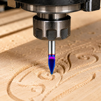 Fraise à bois en alliage massif à pointe plate de 1/4 po pour rainurage et gravure, idéale pour les défonceuses CNC