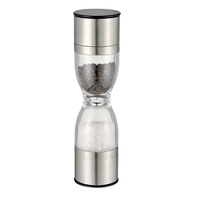 Moulin à poivre et à sel manuel en acier inoxydable de haute qualité, 2 en 1, personnalisable, réglable, écologique, portable, avec bouton rotatif