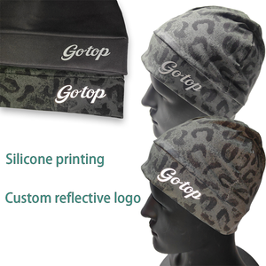 Gorro de Punto con Logotipo de Silicona Reflectante Personalizable, Tejido Termorreactivo, Diseño de Calavera de Leopardo, para Deportes al Aire Libre - Product Image 3