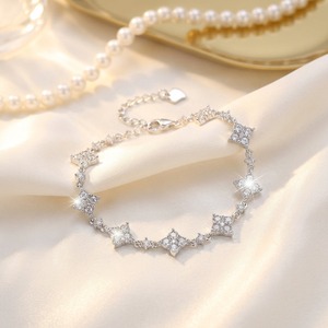 Premium Quality Moissanite Diamond Tennis Silver <b>Bracelet</b> with Brilliant Iced Out Style for Fashion Jewelry Wholesale Supply - Product Image 5