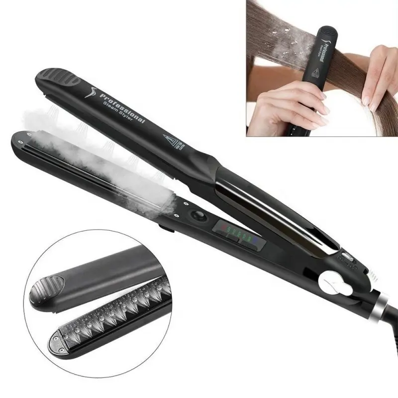 सर्वश्रेष्ठ विक्रेता बाल उपकरण बाल Straightener बिजली चीनी मिट्टी के फ्लैट लोहा दोहरी वोल्टेज भाप बाल सीधे स्टाइल के लिए