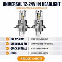 Ampoules de phares LED H4 6000K blanc froid, Plug and Play, haute luminosité pour voiture, camion, SUV