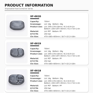Barquette alimentaire jetable en PP à 2 compartiments avec couvercle, thermoformée, <span class=keywords><strong>micro</strong></span>-ondable - Product Image 4