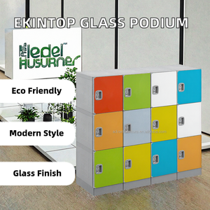 Pupitre de conférence moderne en plastique écologique et durable KT143LH - Pupitre numérique en acrylique pour écoles, églises et mobilier commercial - Product Image 2